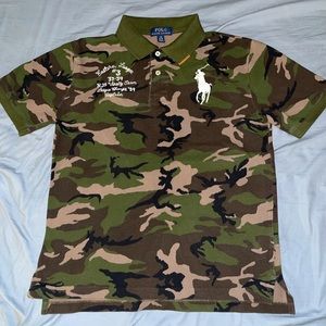 Authentic designer polo Ralph Lauren Big Boy’s camo polo shirt
